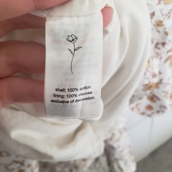 Noralee / Riley and Cru Mustard and White Floral Shirred Maxi Dress size XS - Picture 8 of 13